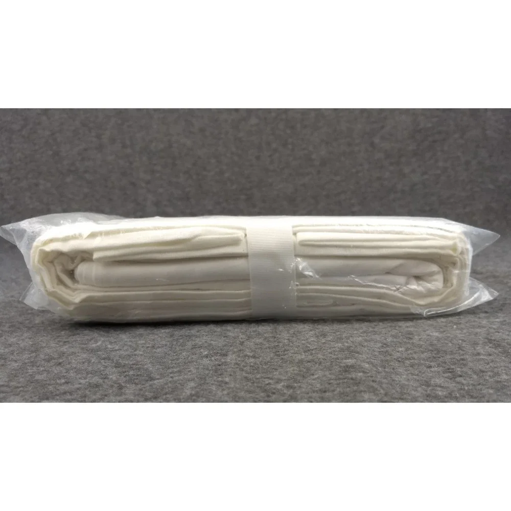 Pottery Barn Essentials Bed Skirt Cal King White Cotton Linen Blend 14